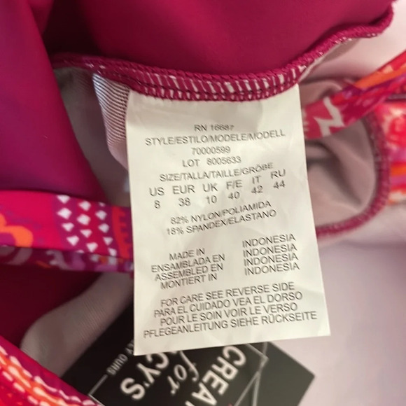 SWIM SOLUTIONS‎ Tummy Control Bow Front Swim Dress Swimsuit Pink Size 8 - Picture 7 of 9